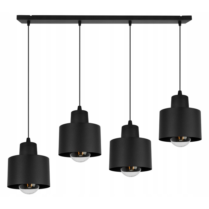 Полилей Light Home, Метал, 104 см, E27, Черен