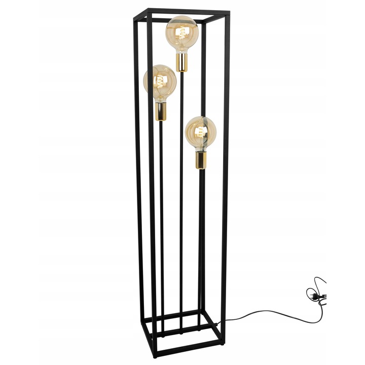 Lampadar, Light Home, 230 V, E27, Metal, 130 cm, Negru/Auriu