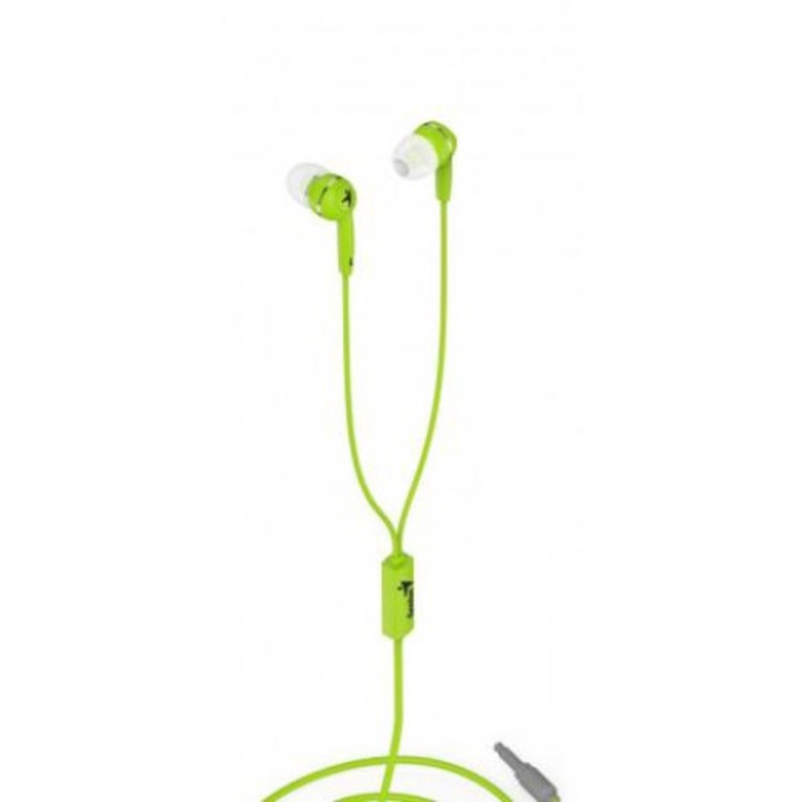 Casti cu fir Genius HS-M320, microfon incorporat, verde, 1.1m
