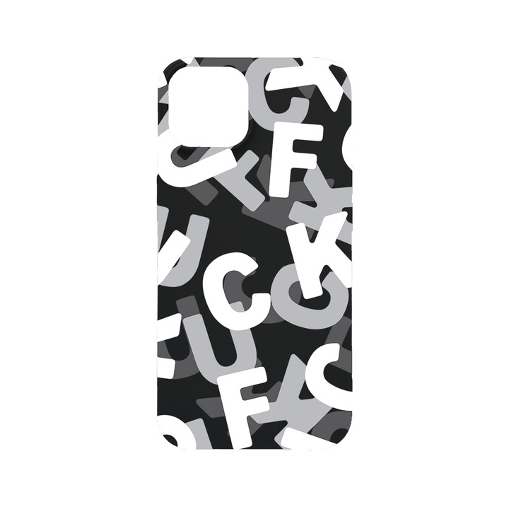 Husa BestCase® SLIM SIlicon 0.8MM, Compatibila Cu Apple iPhone 11 Pro Max, FCK Pattern, Rezistenta la uzura, B 1021