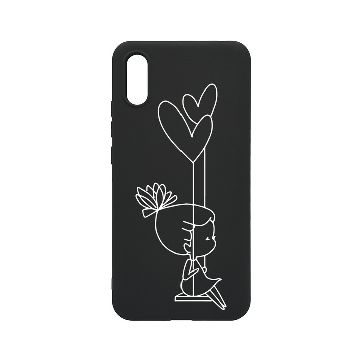 Силиконов калъф BestCase за Xiaomi Redmi 9A / Redmi 9AT, My Little Girl, 0.8MM Slim, Camera Protection, Black Silicon Series, B 1050