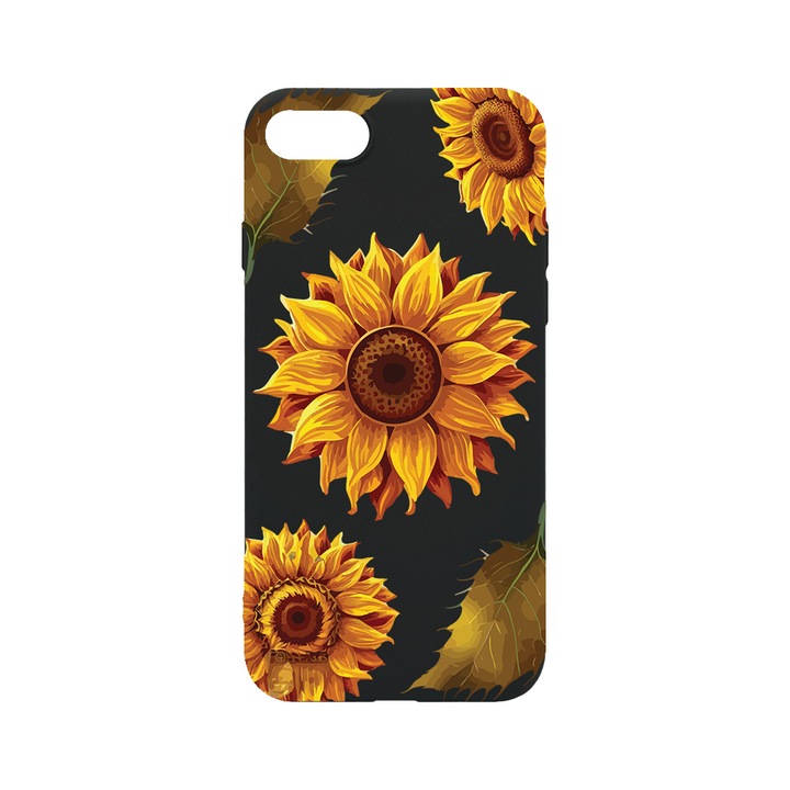 Husa BestCase® SLIM SIlicon 0.8MM, Compatibila Cu Apple iPhone SE 3 / iPhone SE 2, Sun Flower, Rezistenta la uzura, B 1070