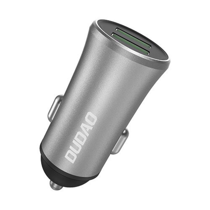 Incarcator auto Dudao 3.4A 2xUSB gri