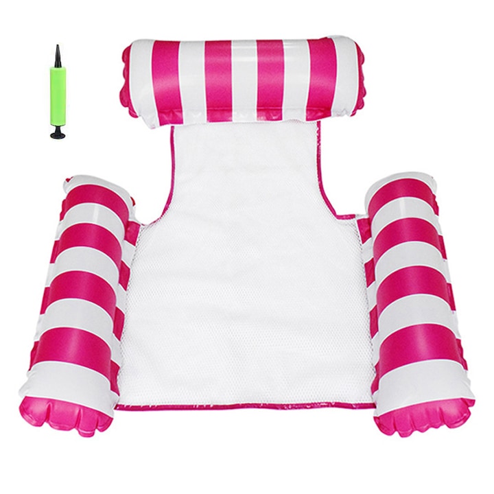 OEM Felfújható medenceszék, Stripe, PVC/nylon, 110x117 cm, rózsaszín