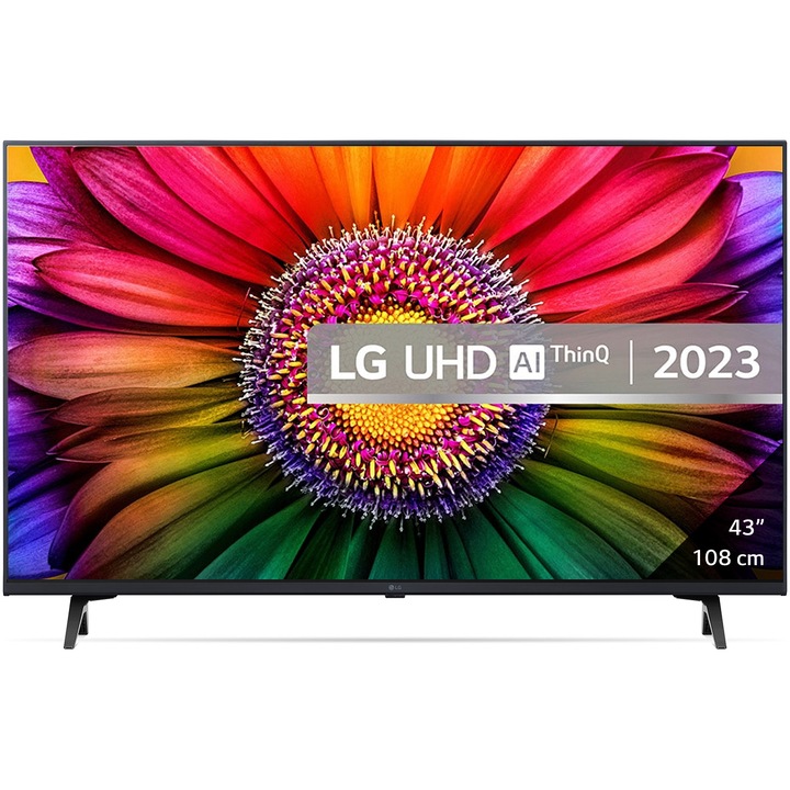 Televizor LG LED 43UR80003LJ, 108 cm, Smart, 4K Ultra HD, Telecomanda Magic Motion, Clasa G (Model 2023)