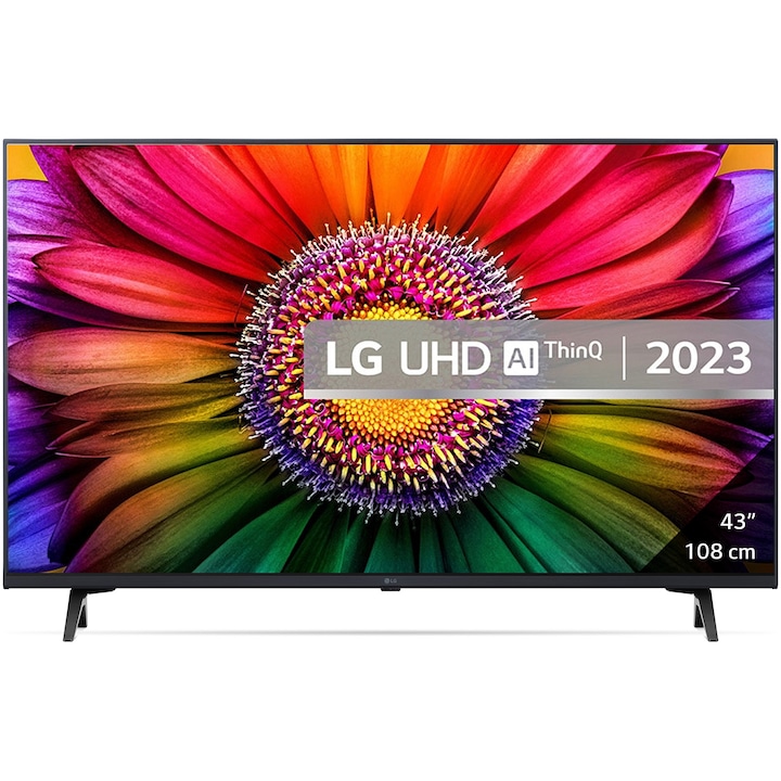 Televizor LG LED 43UR80003LJ, 108 cm, Smart, 4K Ultra HD, Clasa G (Model 2023)
