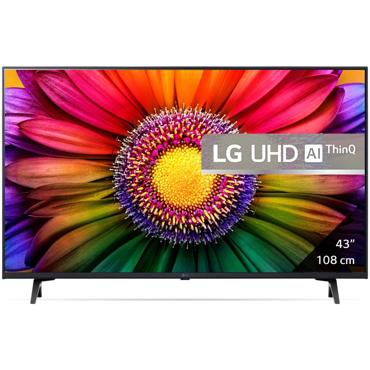 Телевизор LG LED 43UR80003LJ, 43"(108 cм), Smart, 4K Ultra HD, Клас G (Модел 2023)
