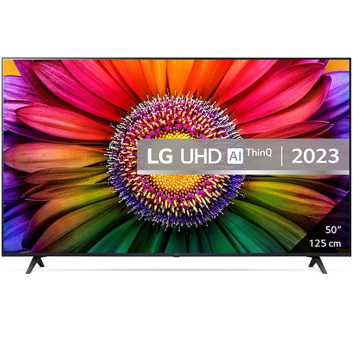 Televizor LG LED 50UR80003LJ, 125 cm, Smart, 4K Ultra HD, Telecomanda Magic Motion, Clasa F (Model 2023)