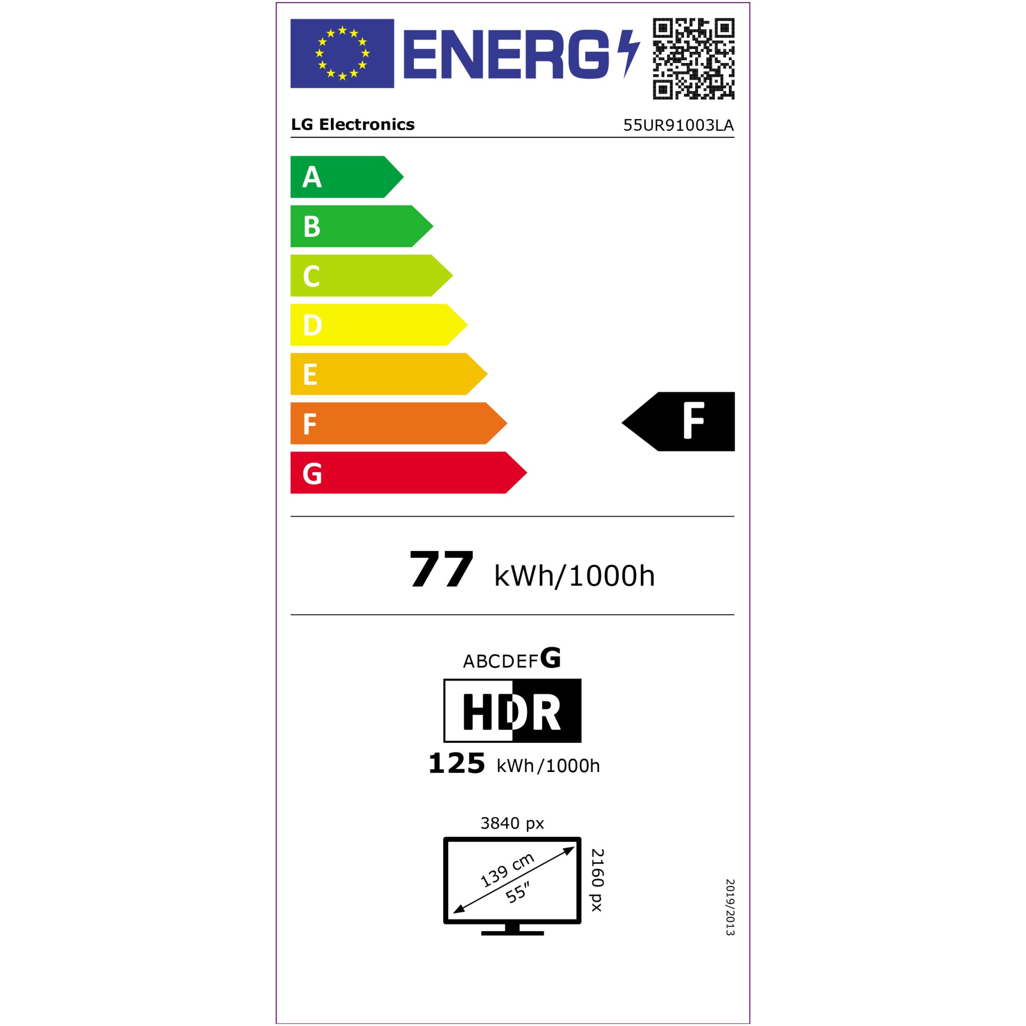 Televizor LG LED 55UR91003LA, 139 cm, Smart, 4K Ultra HD, Clasa F
