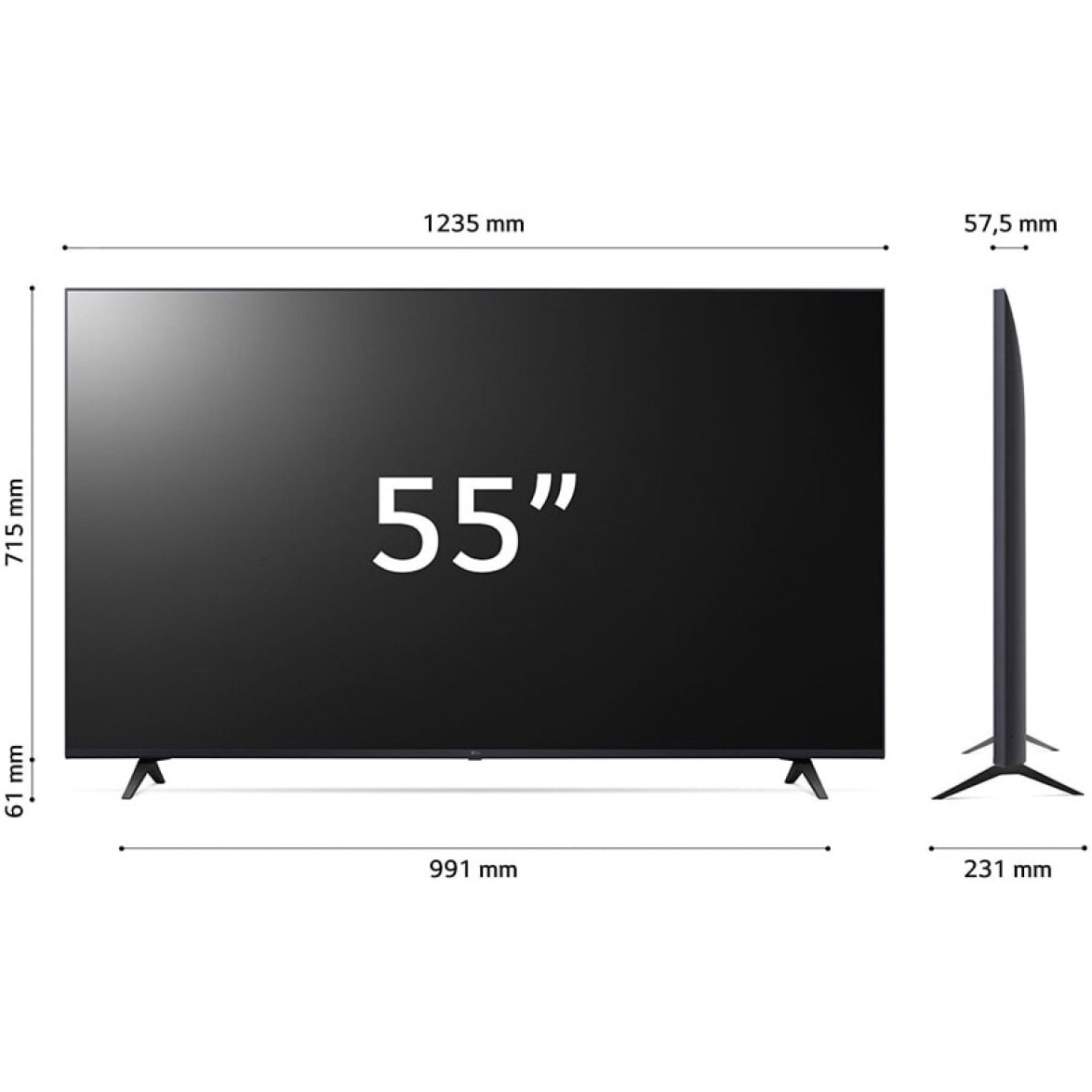 Televizor LG LED 55UR80003LJ, 139 cm, Smart, 4K Ultra HD, Telecomanda Magic Motion, Clasa G