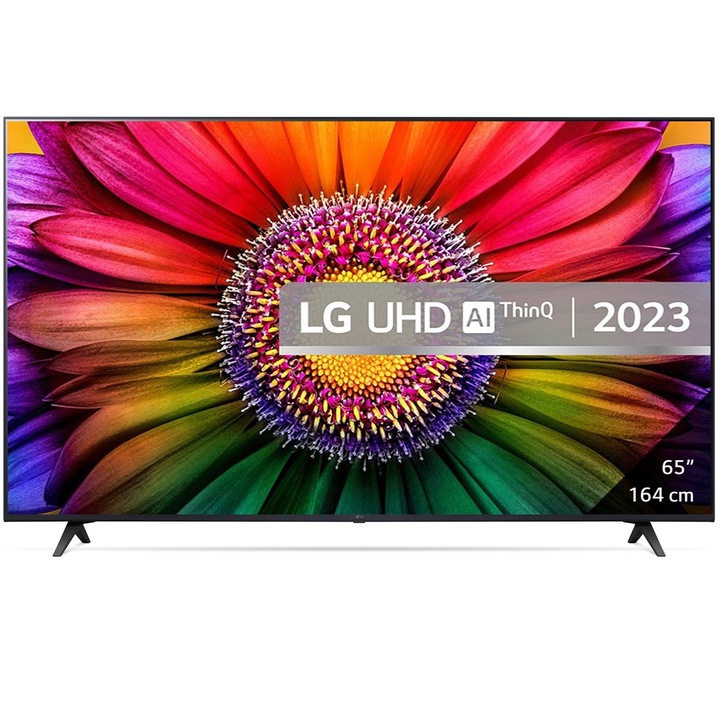 Televizor LG LED 65UR80003LJ, 164 cm, Smart, 4K Ultra HD, Telecomanda Magic Motion, Clasa G (Model 2023)