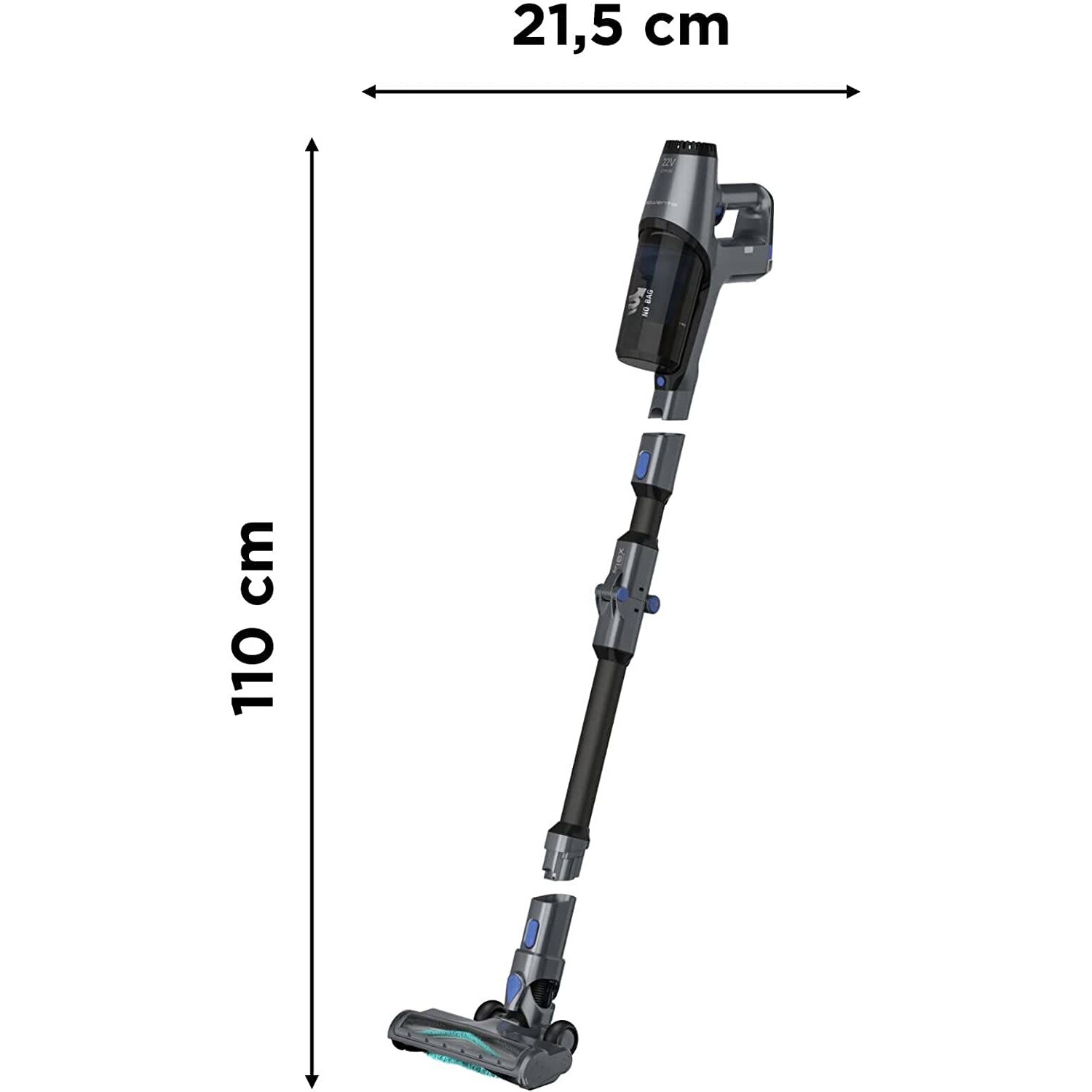 Aspirator vertical ROWENTA X-Force Flex 9.60 RH2079WO, 0.4l, 18V, autonomie  max 45 min, rosu