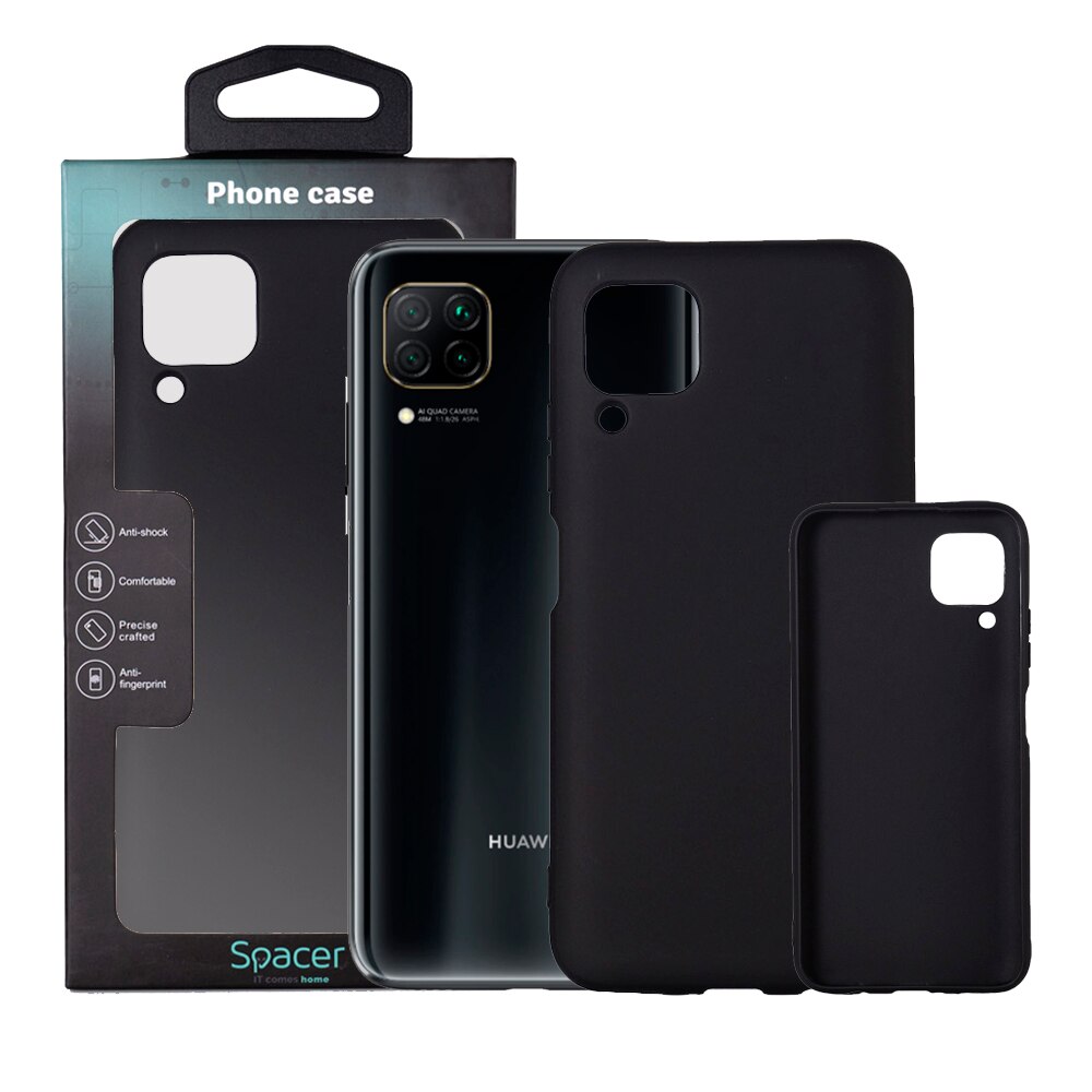 Husa de protectie Spacer pentru Huawei P 40 Lite, material flexibil TPU, Negru