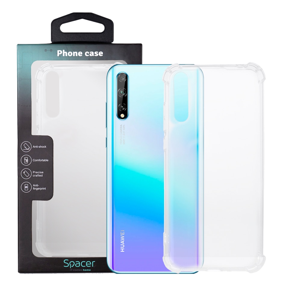 Husa de protectie Spacer pentru Huawei P Smart S, material flexibil TPU, Transparenta