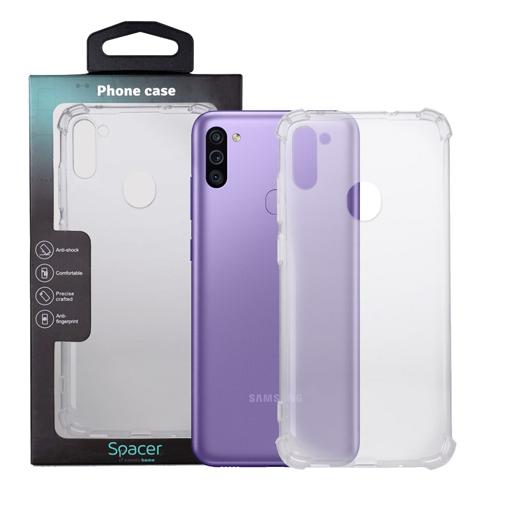 Husa de protectie Spacer pentru Samsung Galaxy M11 grosime 1.5mm, material flexibil TPU, Transparenta