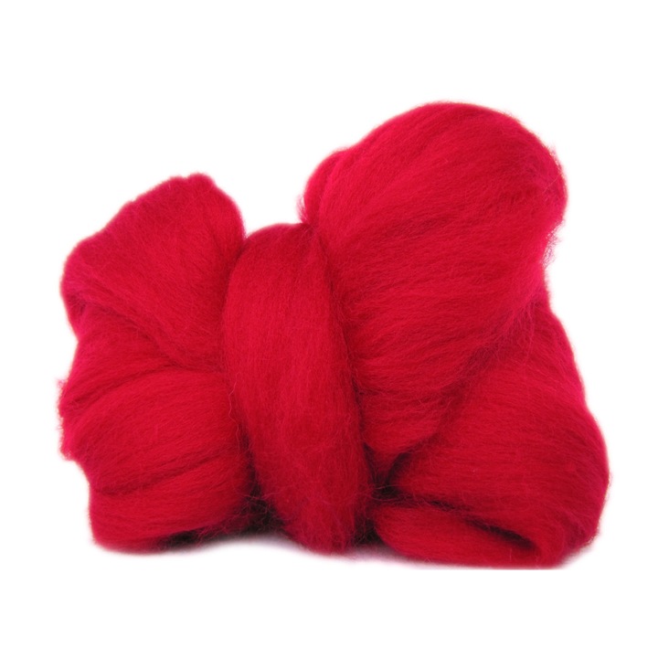 Lana de oaie, 7 cm, Rosu, 10g