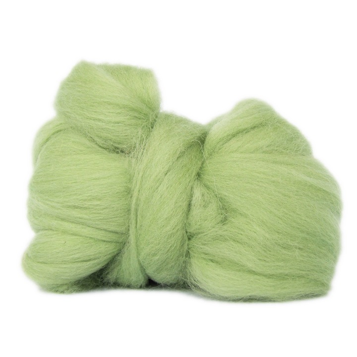 Lana de oaie, 7 cm, Verde, 10g