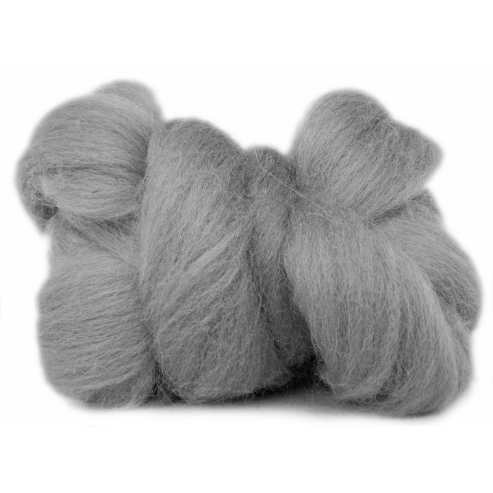 Lana de oaie, 7 cm, Gri, 10g