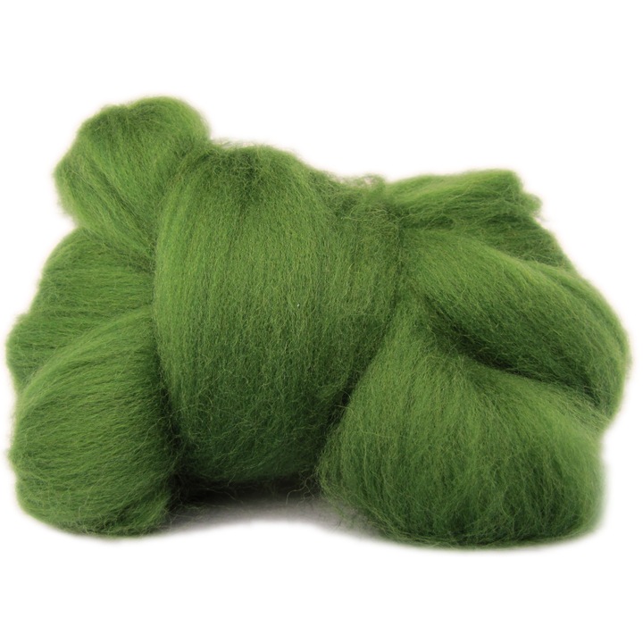 Lana de oaie, 7 cm, Verde, 10g