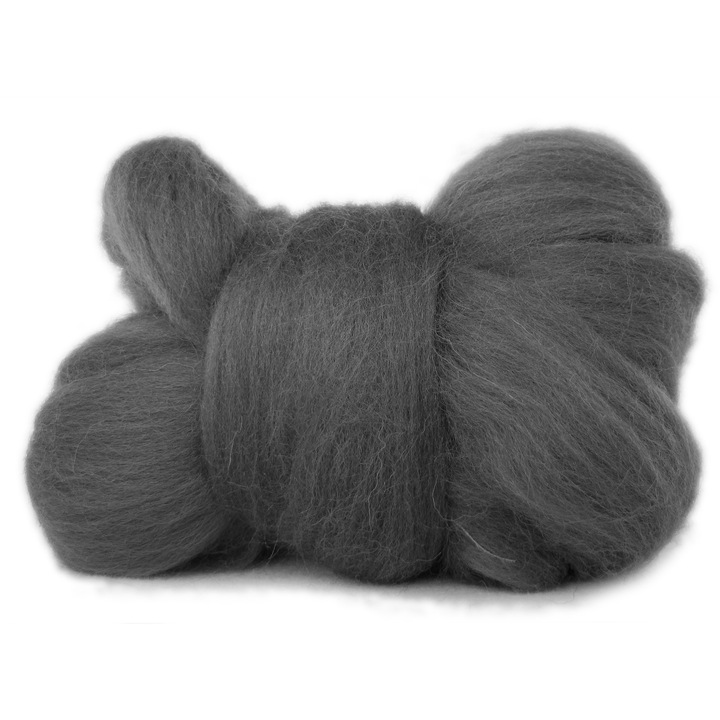 Lana de oaie, 7 cm, Gri, 10 g