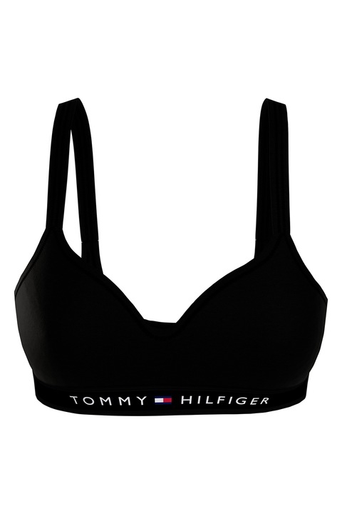 Tommy Hilfiger, Bustiera cu banda logo, Negru