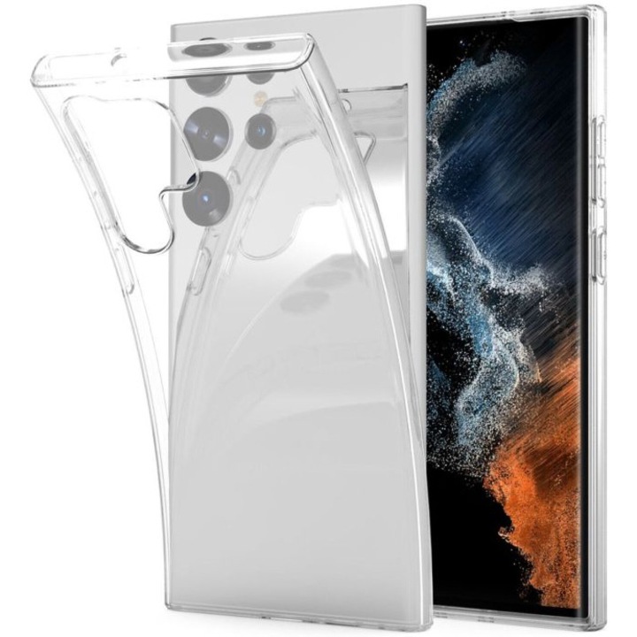 Lemontti szilikon védőtok Samsung Galaxy S23 Ultra készülékhez, átlátszó