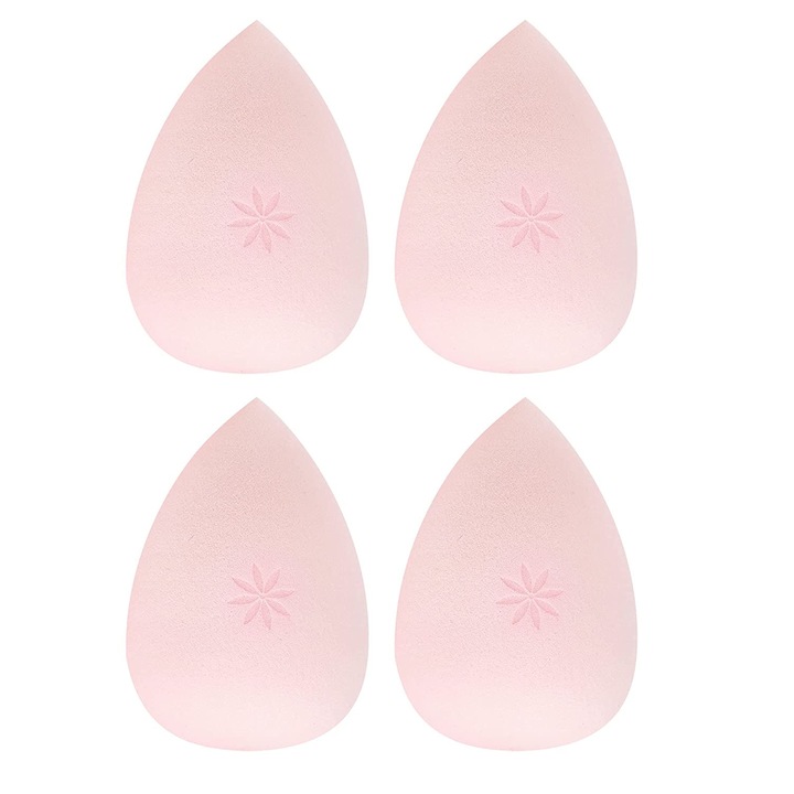 Set patru bureti machiaj, roz, Brushworks