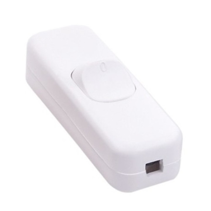 Ключ кабелен с бутон за включване/изключване 3A-250V, бял