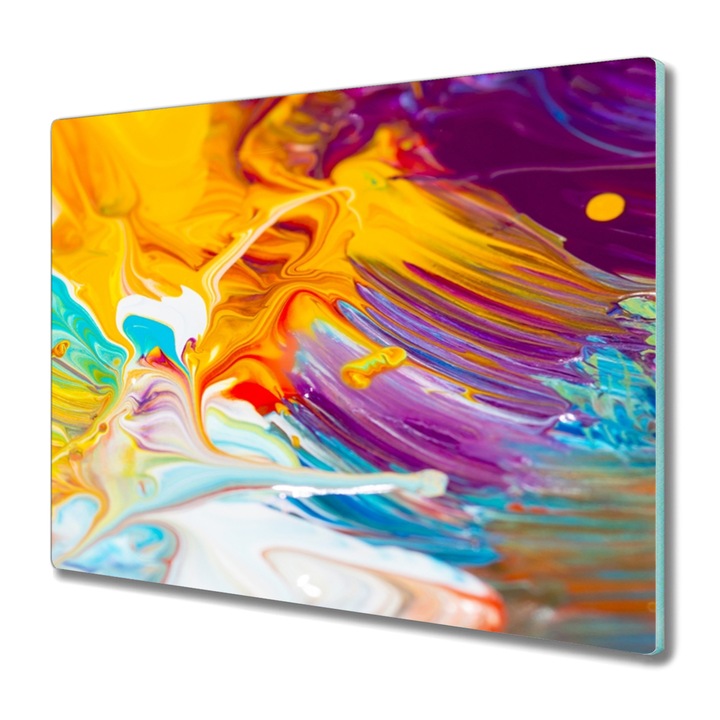Vágódeszka, Coloray, Üveg, Négyszögletes, Absztrakt Művészet Színes, Rózsaszín, 60 cm x 52 cm, 010010520040000048564