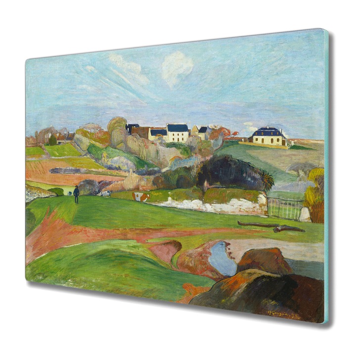 Tocator pe sticla, Coloray, Dreptunghi, Peisaj La Le Pouldu, Multicolor, 60 cm x 52 cm, 010010520040000017644