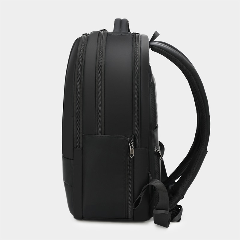 Rucsac laptop 14" smart business, impermeabil, cu orificiu pentru cabluri audio, Tigernu, 42x29x16 cm, Negru