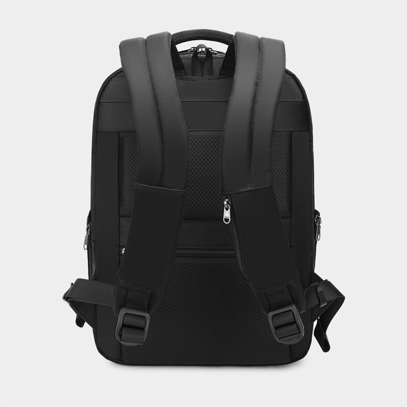 Rucsac laptop 14" smart business, impermeabil, cu orificiu pentru cabluri audio, Tigernu, 42x29x16 cm, Negru