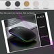 Mouse Wireless Fbirddek® 518 Bluetooth 5.1 si 2.4GHZ, 7 culori cu LED-uri, Receptor USB, Mut, 4 Butoane, Reglabil 800/1200/1600DPI, Ergonomic, Pentru laptop PC Mac, 500mAh, Iluminare RGB, Negru mat