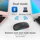 Mouse Wireless Fbirddek® 518 Bluetooth 5.1 si 2.4GHZ, 7 culori cu LED-uri, Receptor USB, Mut, 4 Butoane, Reglabil 800/1200/1600DPI, Ergonomic, Pentru laptop PC Mac, 500mAh, Iluminare RGB, Negru mat