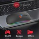 Mouse Wireless Fbirddek® 518 Bluetooth 5.1 si 2.4GHZ, 7 culori cu LED-uri, Receptor USB, Mut, 4 Butoane, Reglabil 800/1200/1600DPI, Ergonomic, Pentru laptop PC Mac, 500mAh, Iluminare RGB, Negru mat