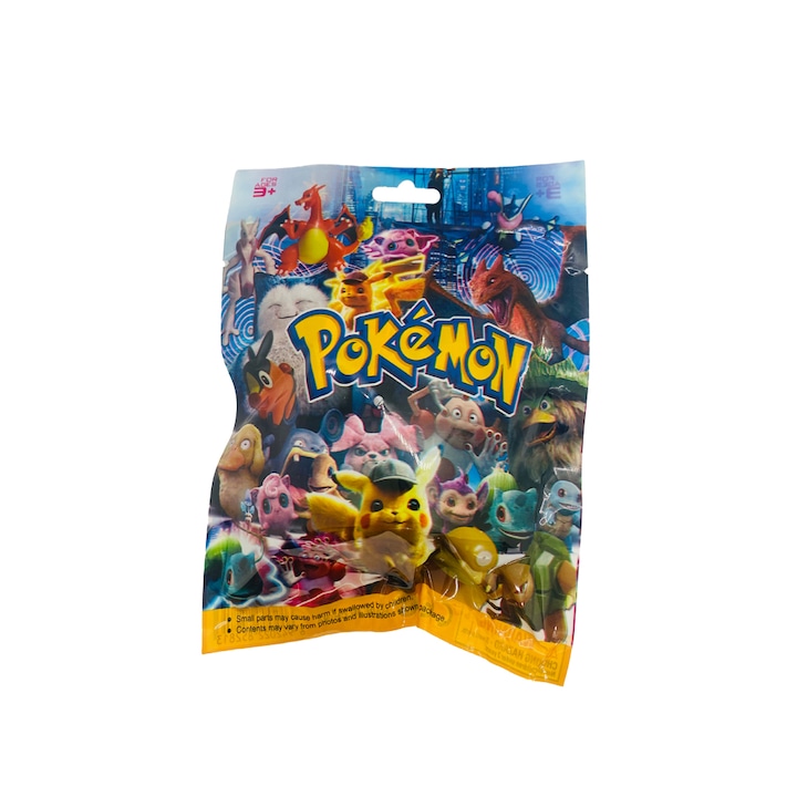 Plic Pokemon, cu figurina si cartonase surpriza, Mistery Box, 7 cm