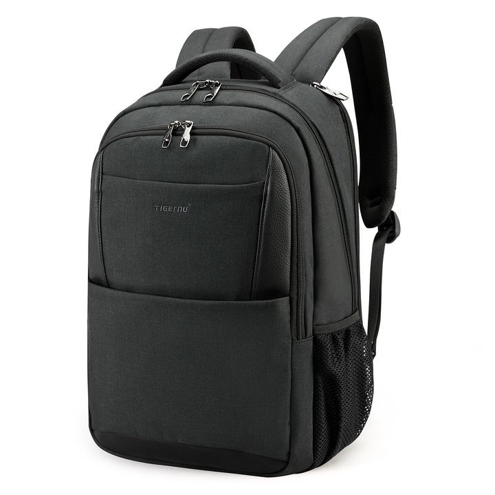 Rucsac laptop 15.6" smart casual, impermeabil, cu port USB, Tigernu, 45x31x18 cm, Negru