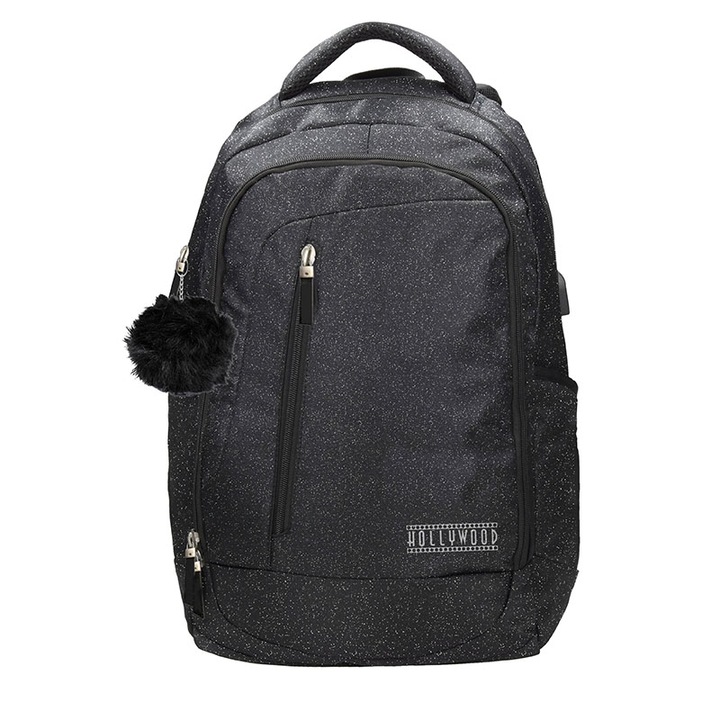 Rucsac Hollywood, 33x14x48 cm, negru