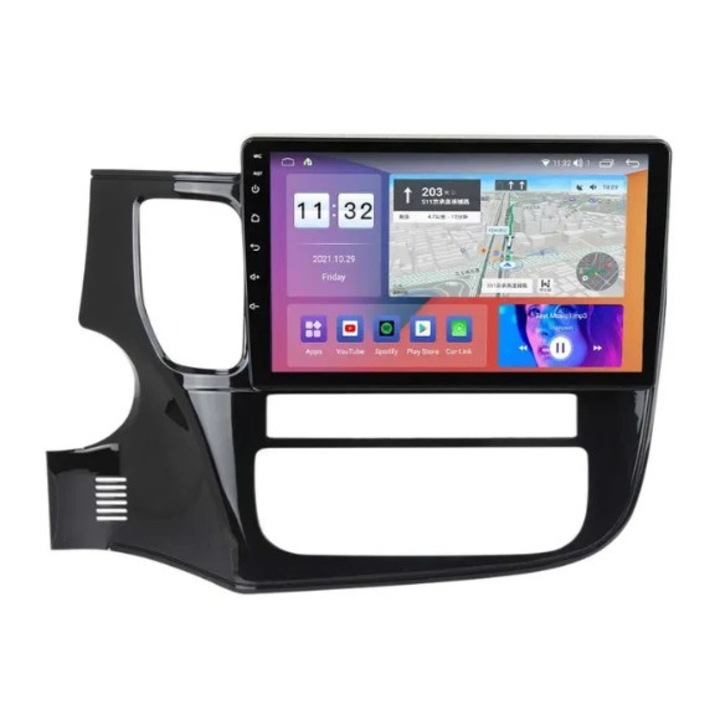 Sistem de Navigatie Mitsubishi Outlander 3, Android, Procesor Octa Core, memorie RAM 4G, memorie interna 64G, Carplay si Android auto, conexiune 4G prin Slot Cartela Sim