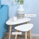 Set 2 masute de cafea in stil nordic, Homcom, Lemn, Alb