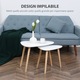 Set 2 masute de cafea in stil nordic, Homcom, Lemn, Alb