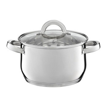 Oala cu capac sticla Ambition Berry, inox, 18 cm, 2.5 L