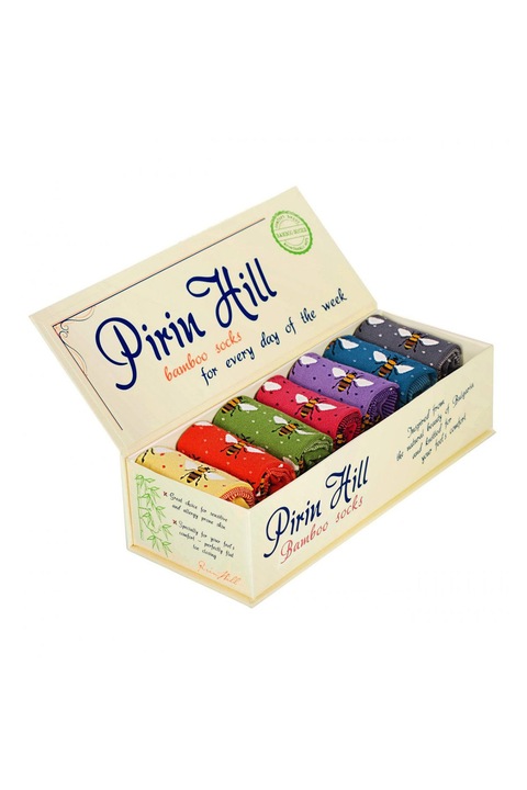 Set 7 perechi sosete bambus Luxury Box 7 FINE BAMBOO Albinute, 35-38 EU, Multicolor