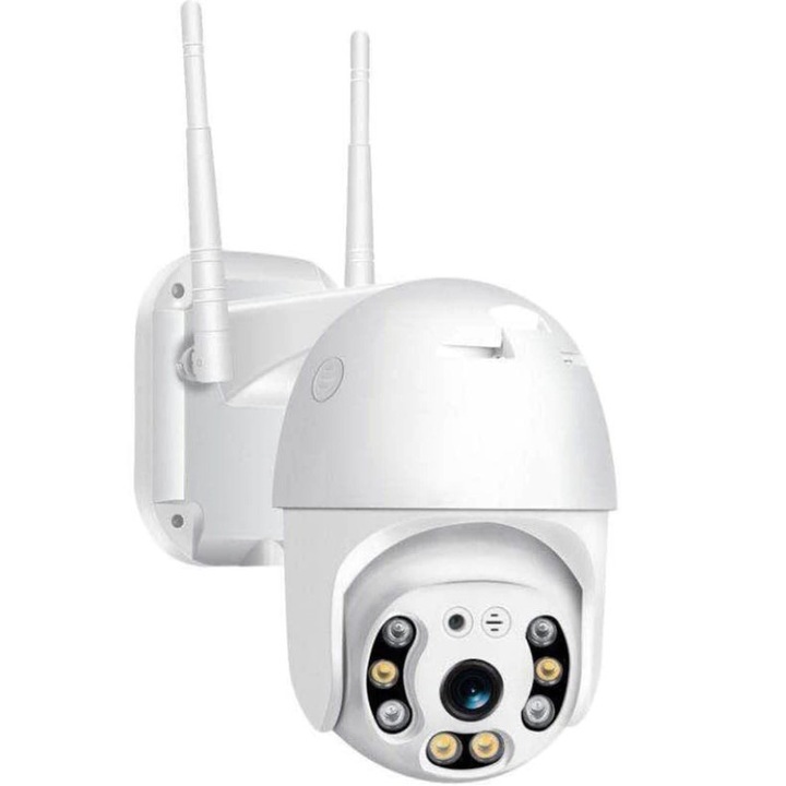 Camera Supraveghere Wireless 66, FULL HD, Vedere Color Noaptea, WIFI, Micro SD, Rotire, Detectie Forma Umana, Microfon incorporat