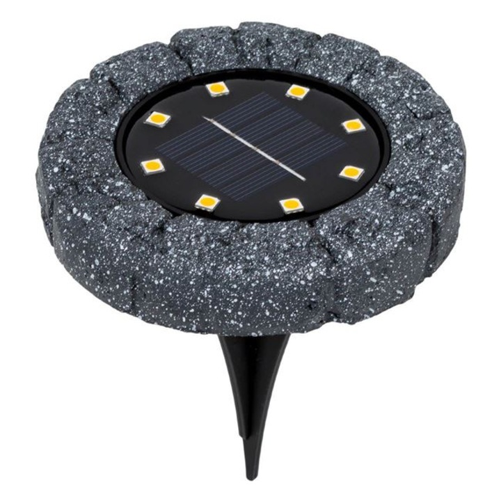 Соларна лампа за морава с LED имитация на камък 11x2 см