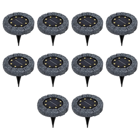 Комплект от 10 градински соларни лампи тип спот 600 mAh, 8 LED ...