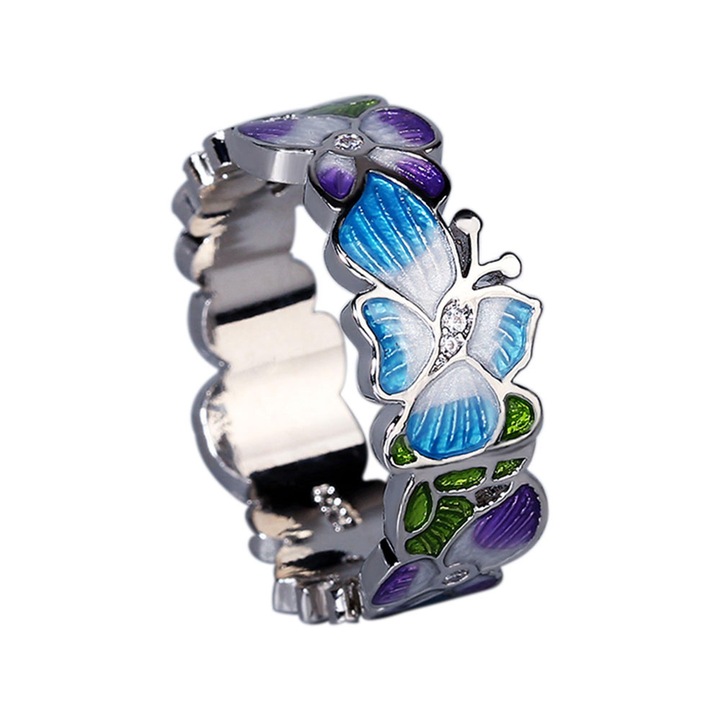 Inel cu email, inspiratie Claude Monet, marime 9