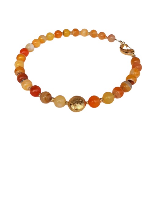 Colier lucrat manual cu Agate Naturale, pietre semipretioase si accesorii de calitate, 45cm