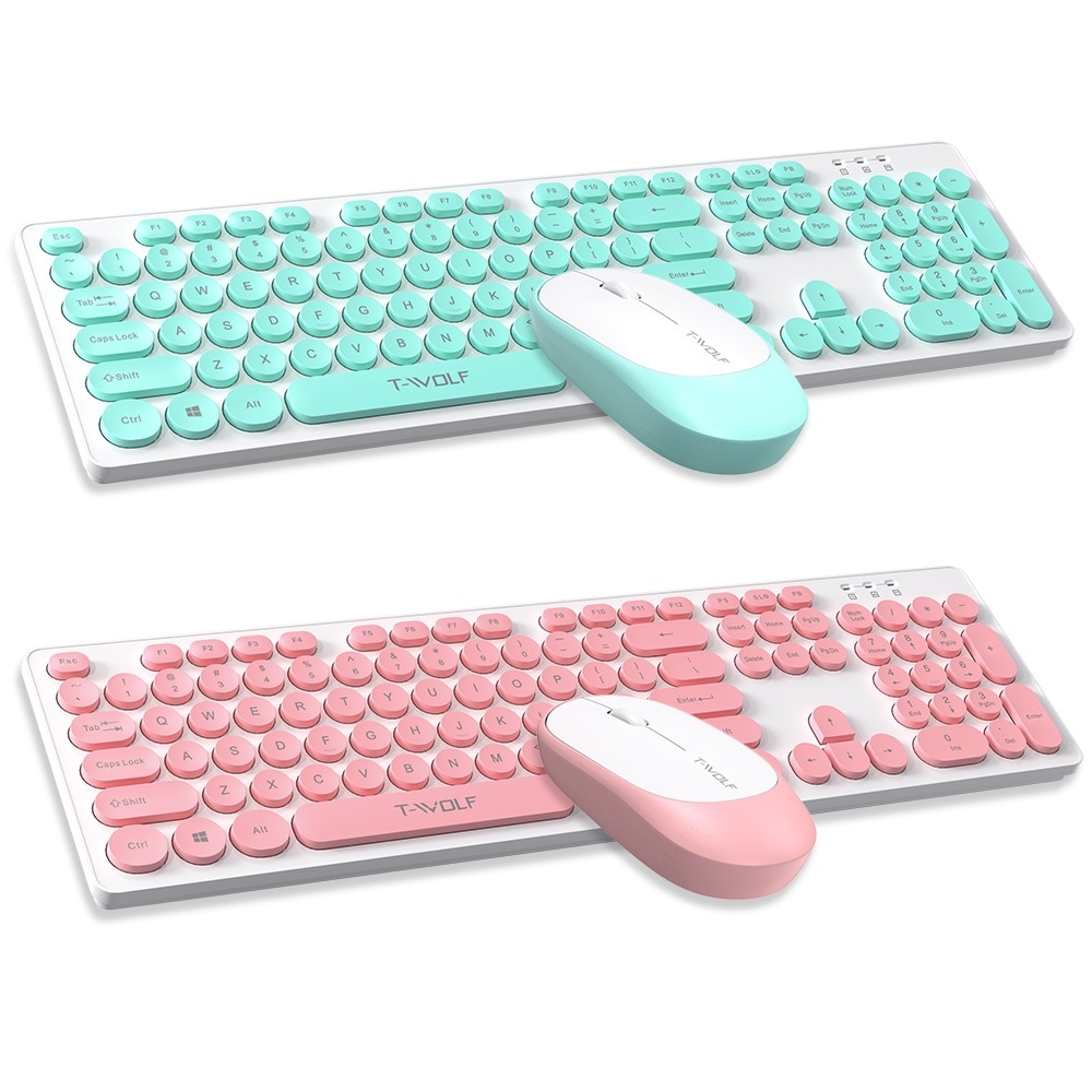 Комплект Безжична гейминг клавиатура и мишка, T-Wolf TF770, 2.4Ghz ...