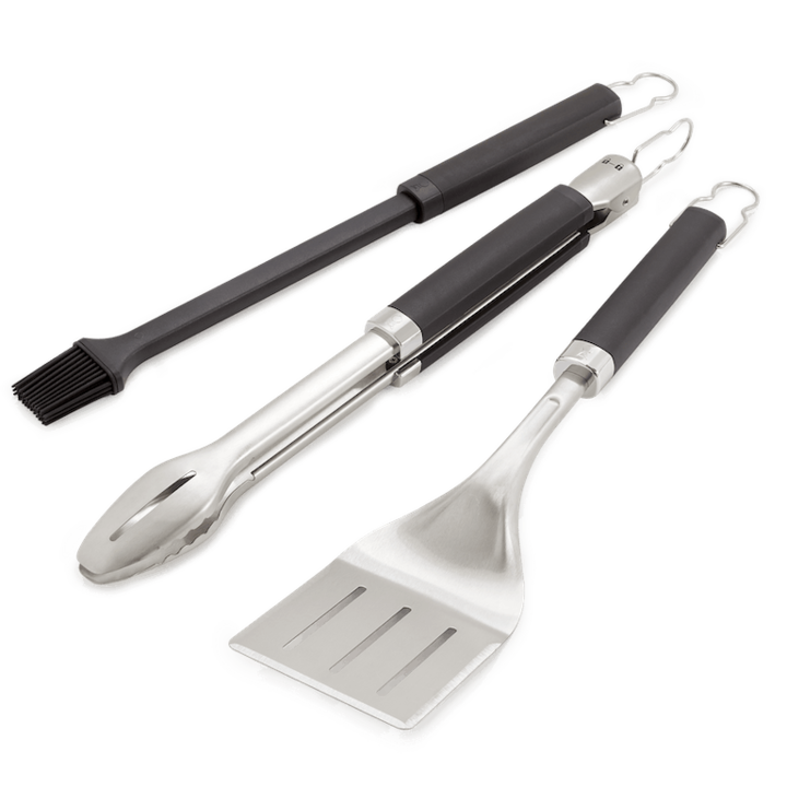 Set 3 ustensile gratar Precision Weber, cleste, spatula si pensula silicon